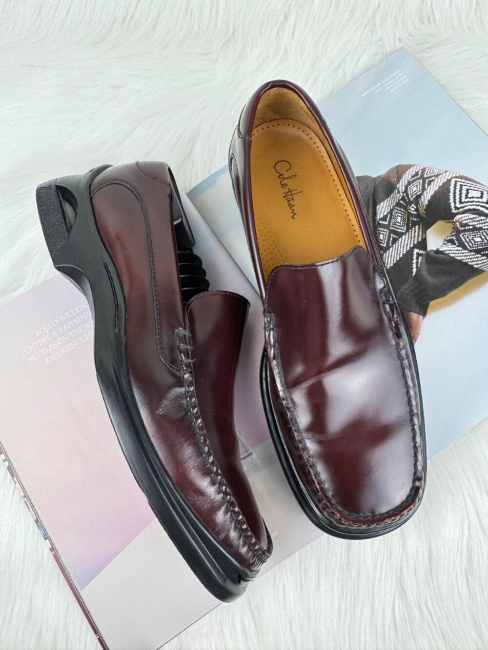 Men's Cole Haan Slip-on Loafers Dress Shoes Slip On Size US 9.5M Burgundy C05926